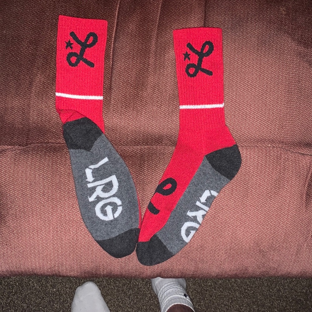 LRG Mens Red Socks One Size